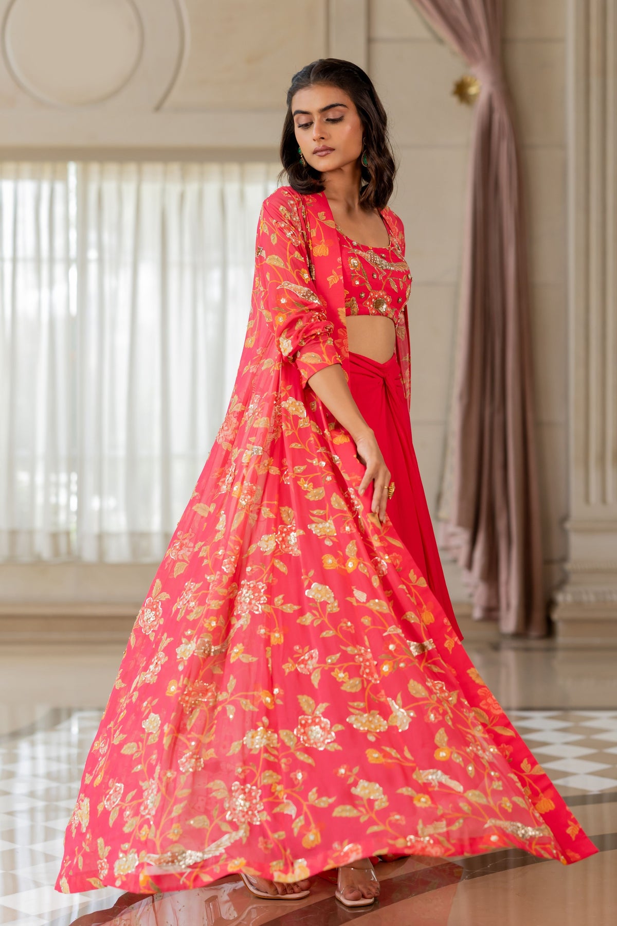 Halima Peony Pink Jacket Set