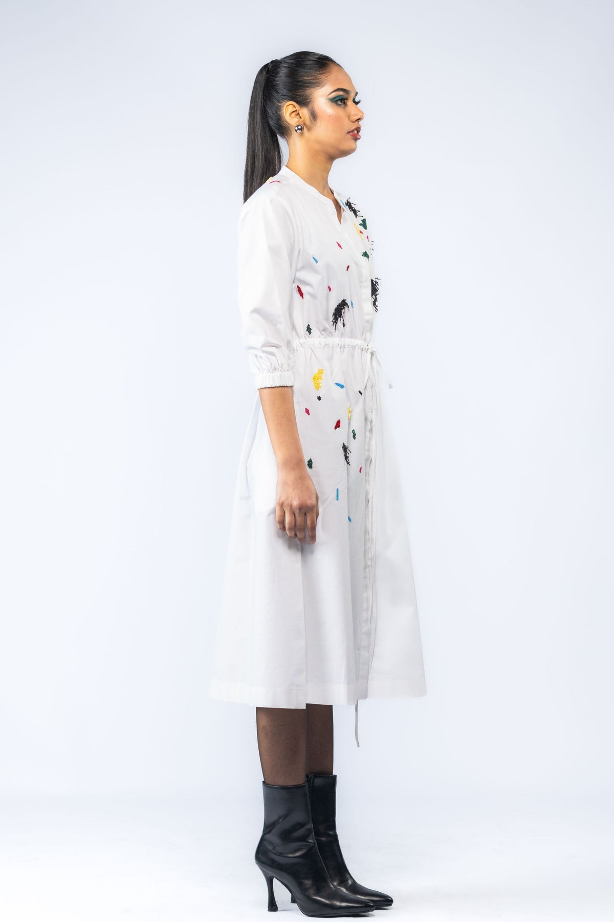 Elara Embroidered Long Dress