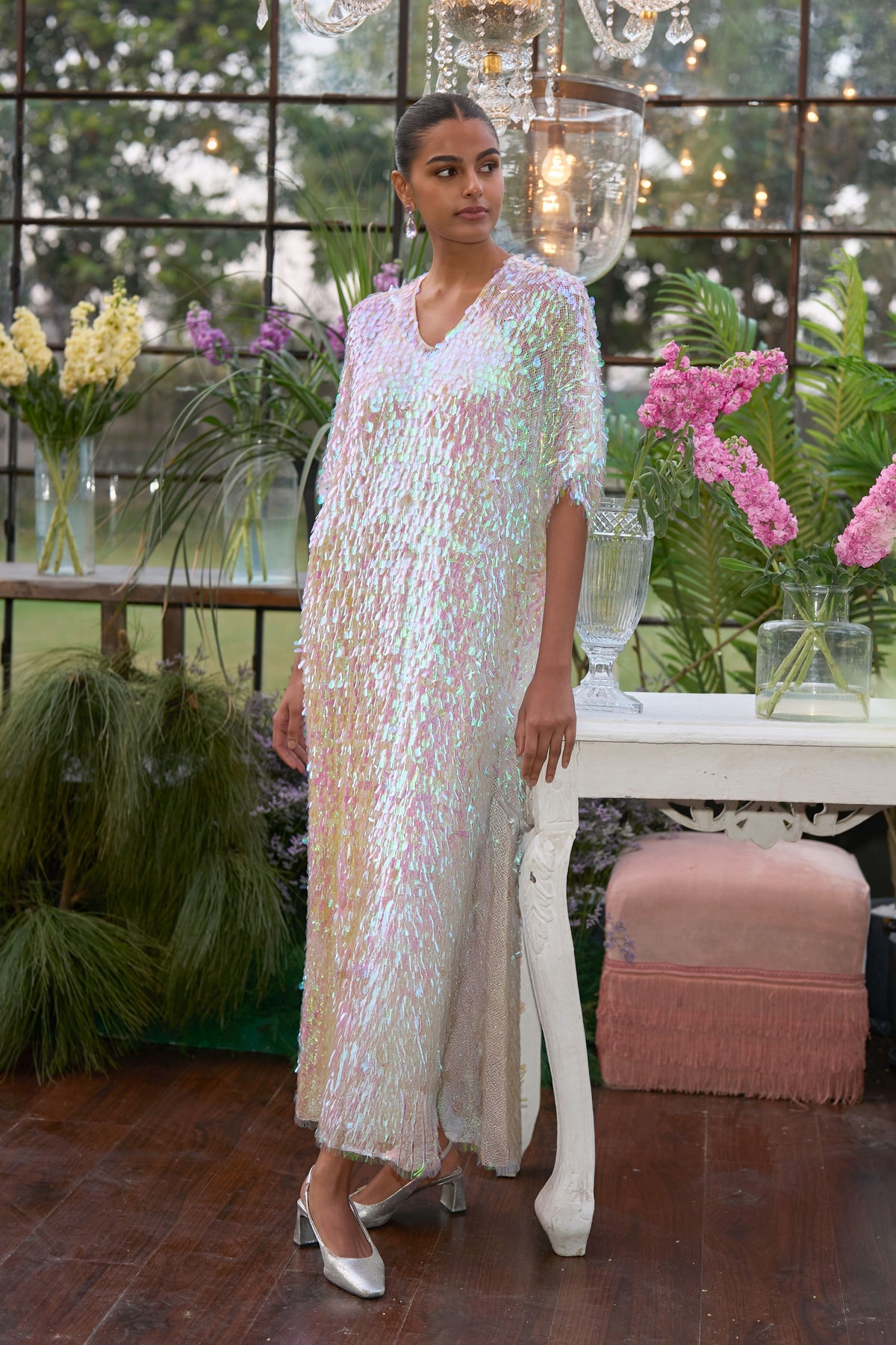 Iridescent Paillette Kaftan