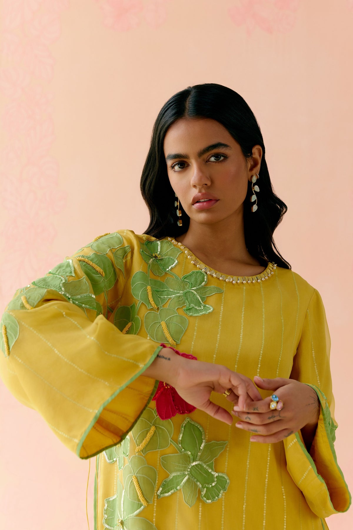 Mustard Colored Kurta Set
