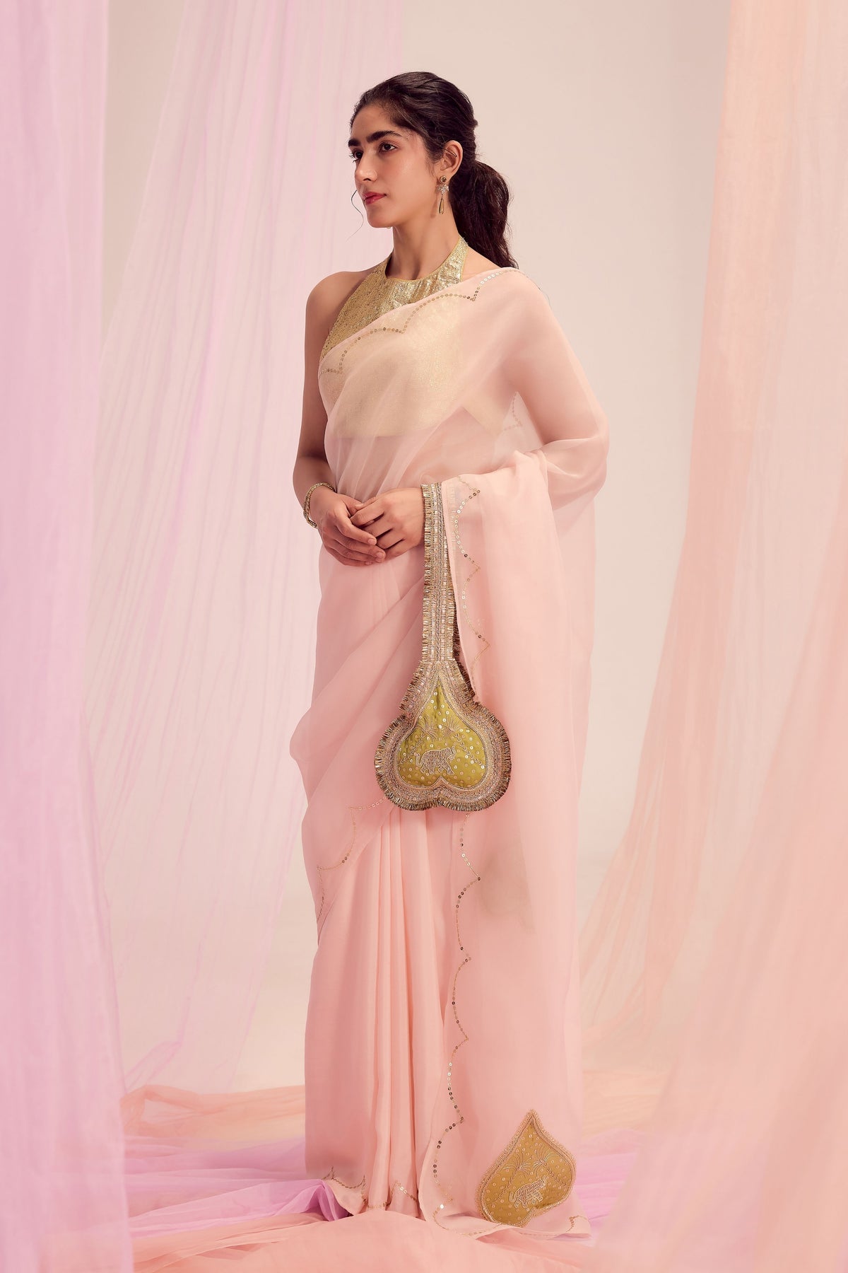 Pink Hridaya Gaj Saree