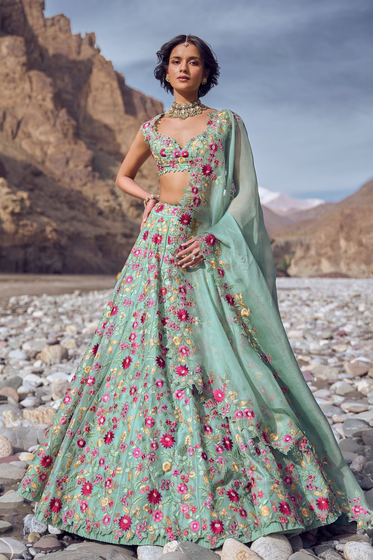 Azure Lehenga Set