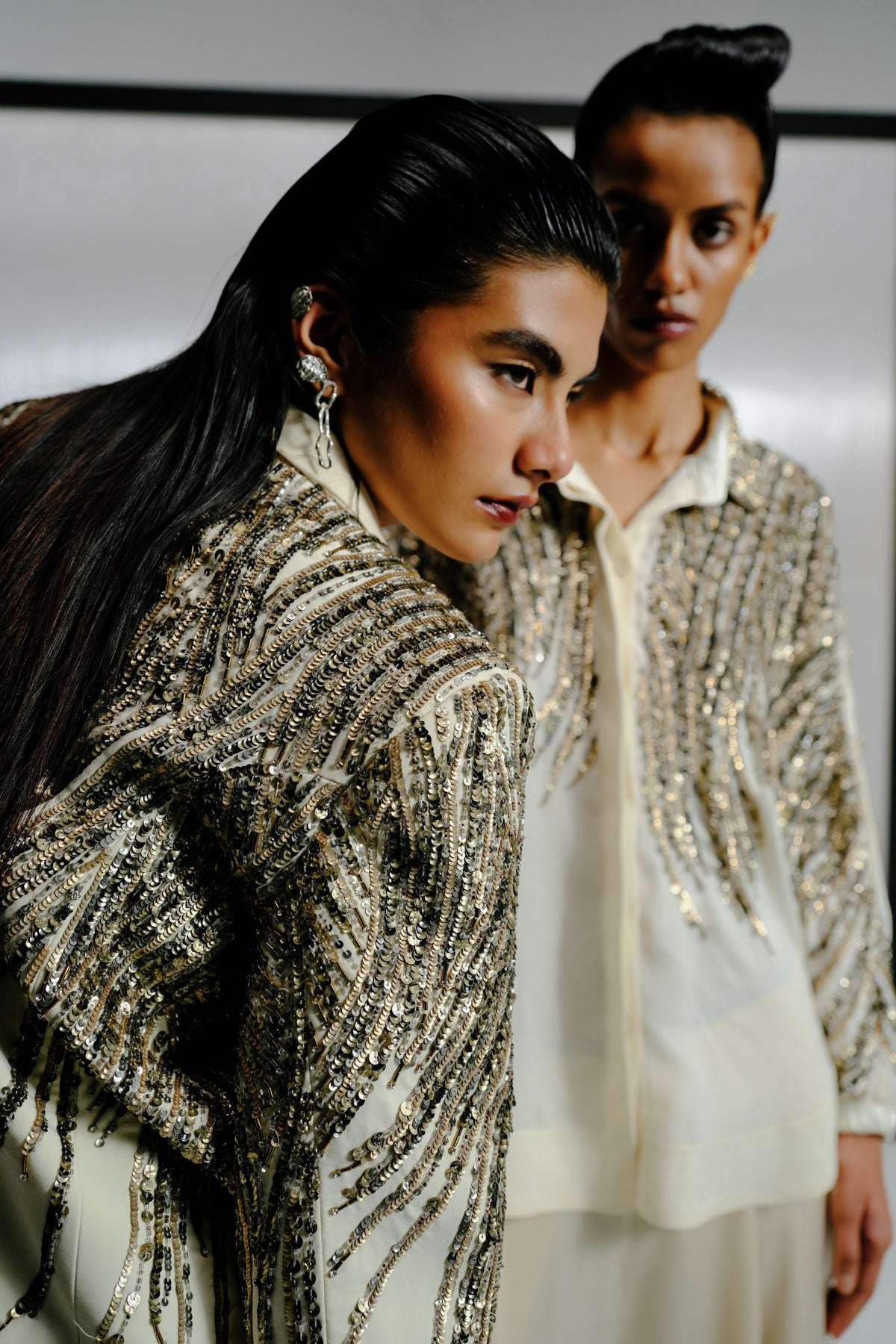 Bugle Beaded Cape Shirt