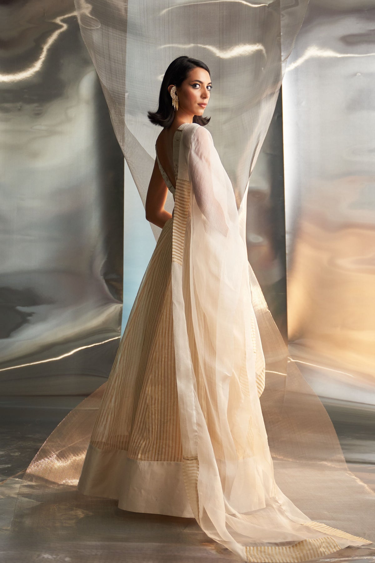 Tissue Lehenga Set