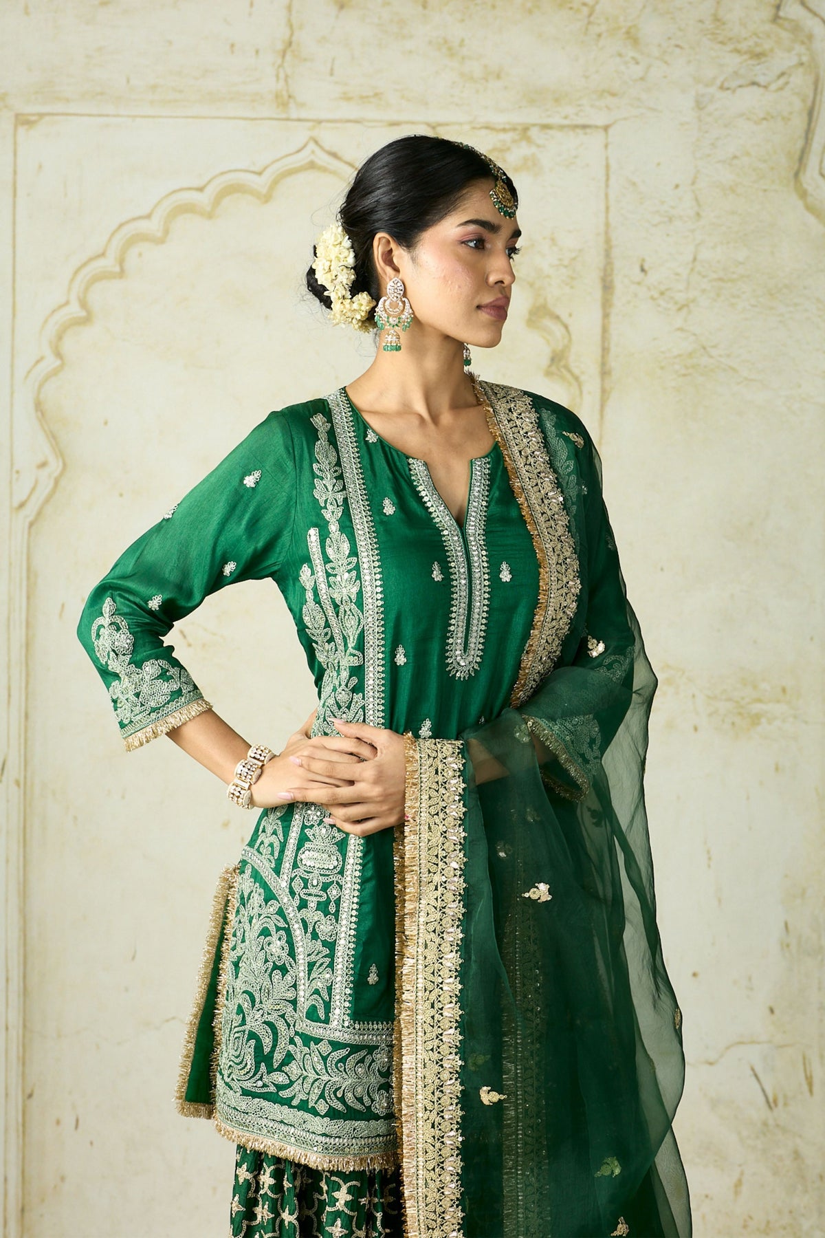 Green Mumtaz Sharara Set