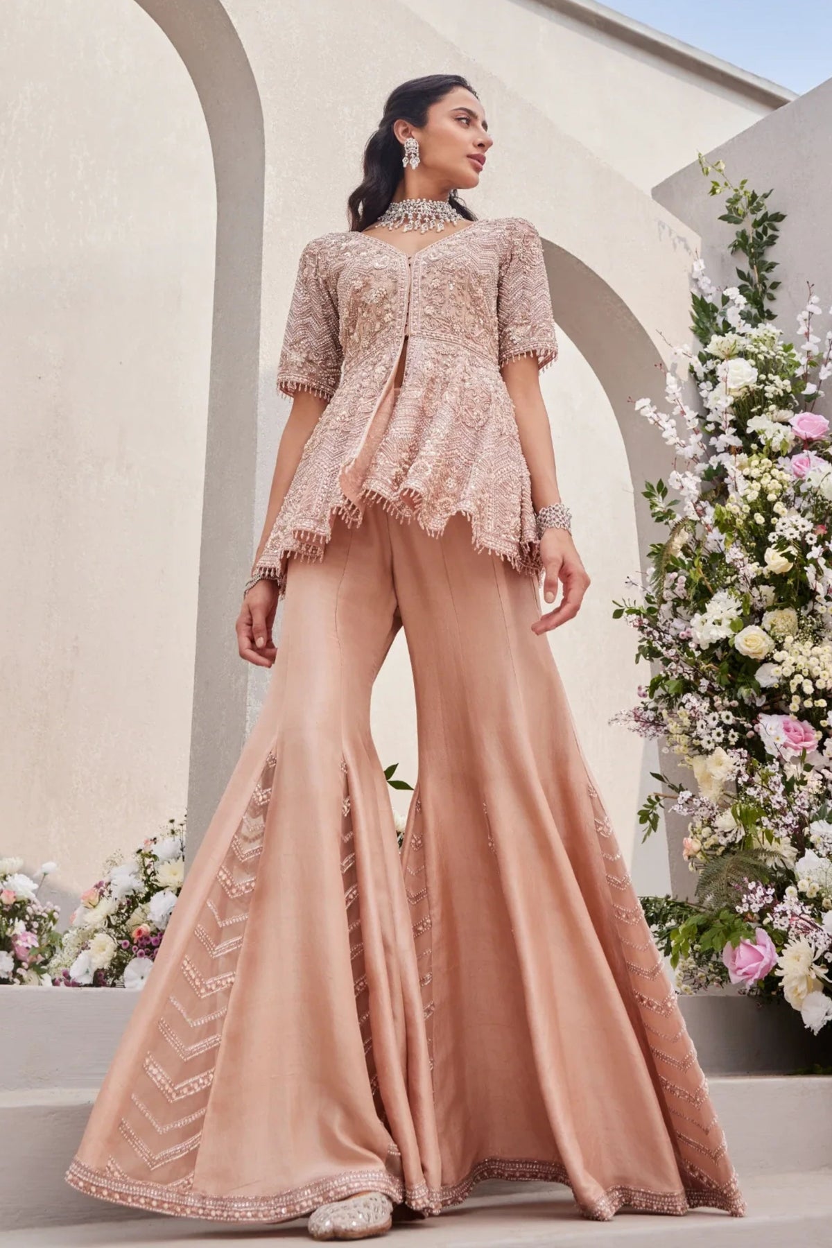 Blush Pink Kali Sharara Set