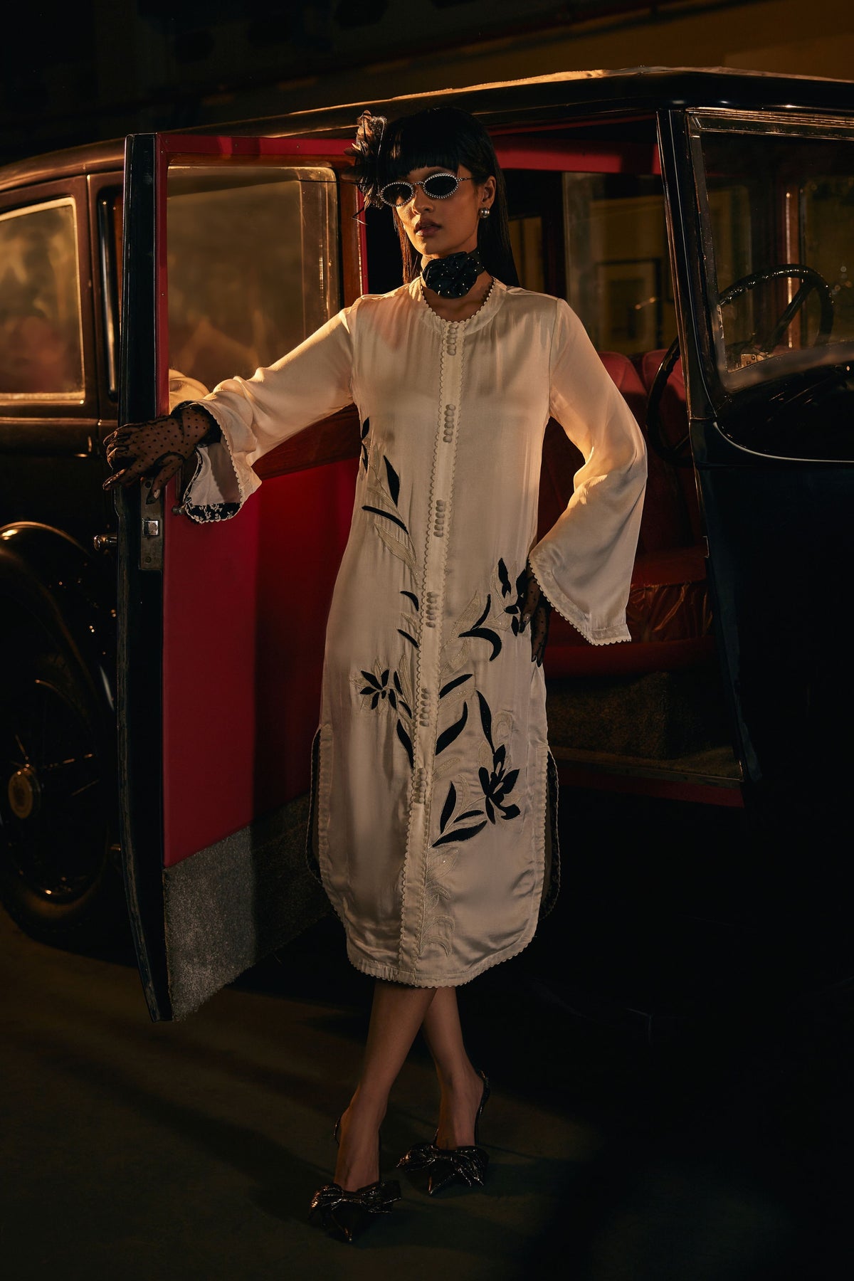 White Calf Length Dress
