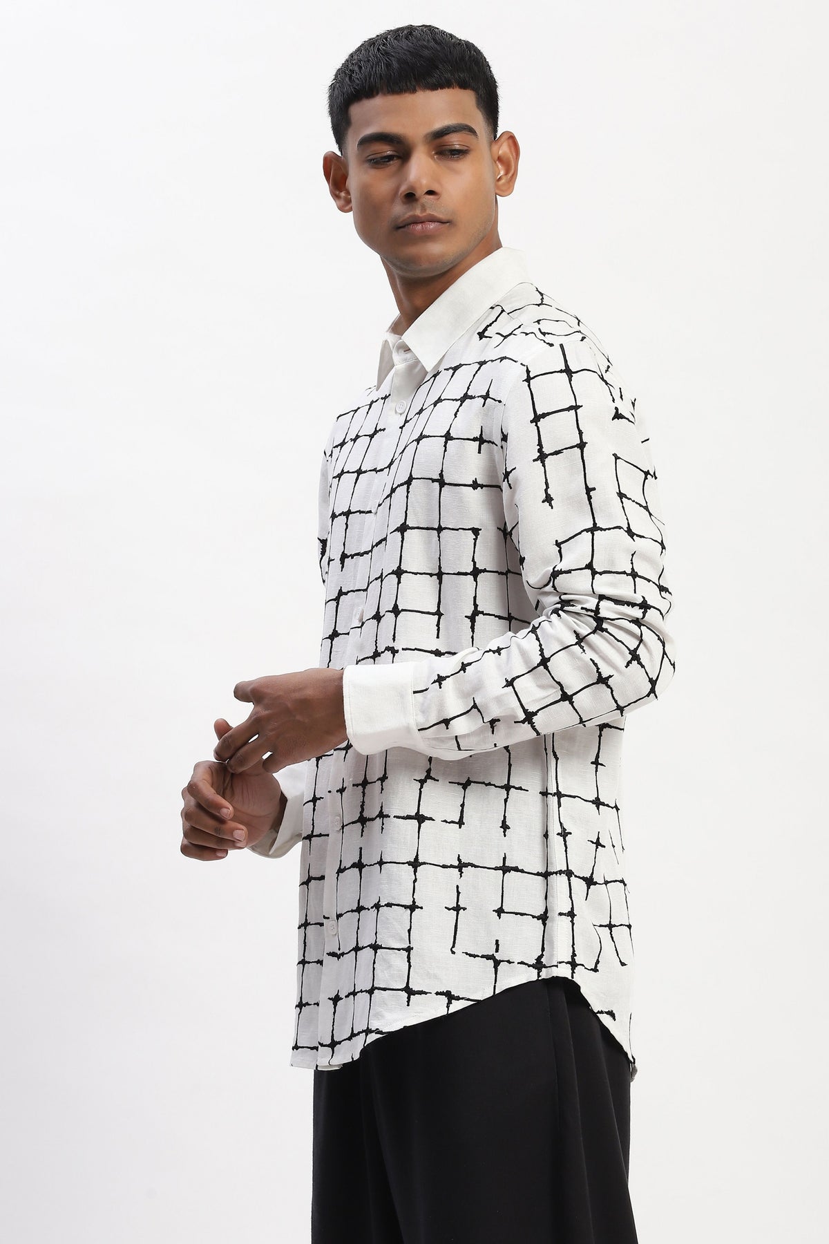 Embroidered Grid Shirt
