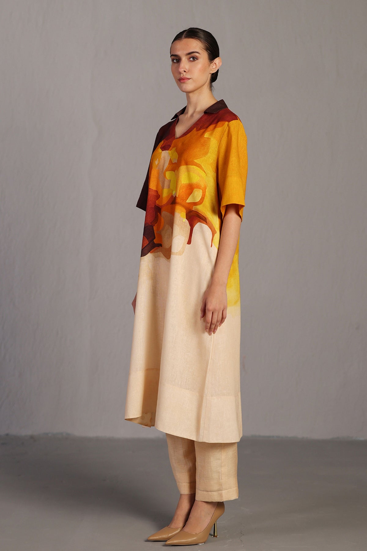 Diffuse Brown and Ochre Kurta