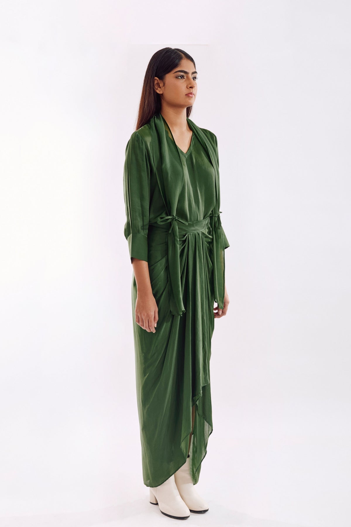 Green Side Tie Co-ord Set