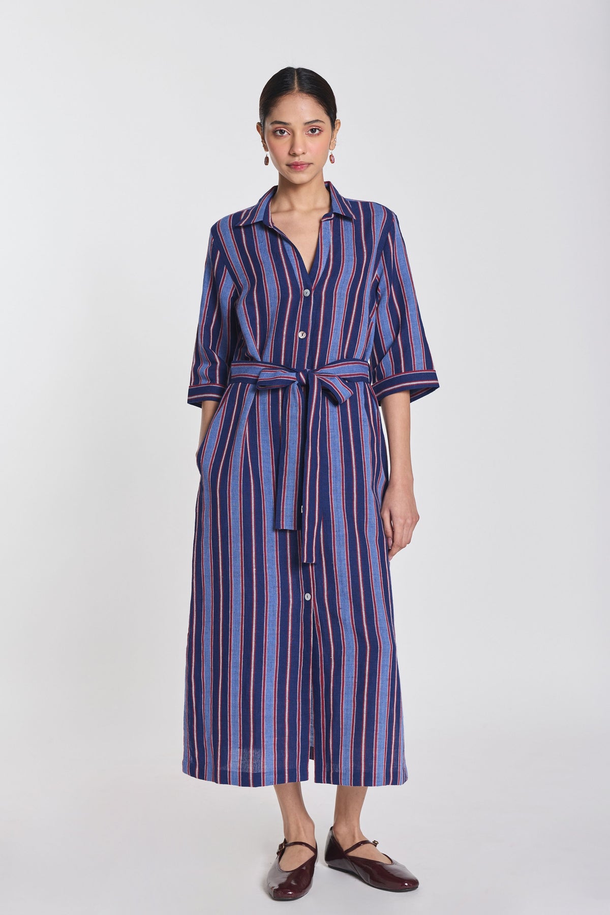 Pimpernel Stripe Belted Dress