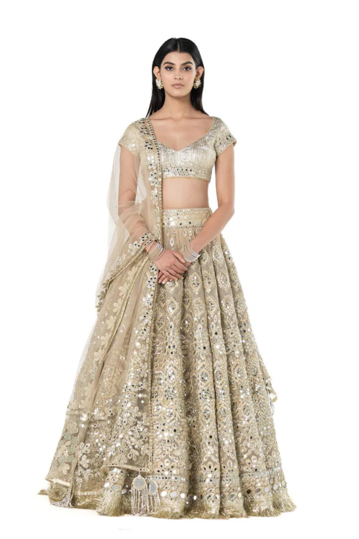 Beige Lehenga Set