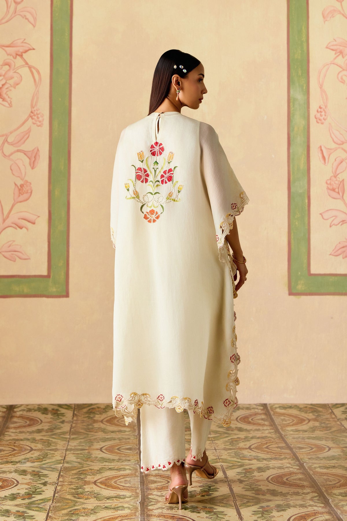 Ivory Applique Kaftan