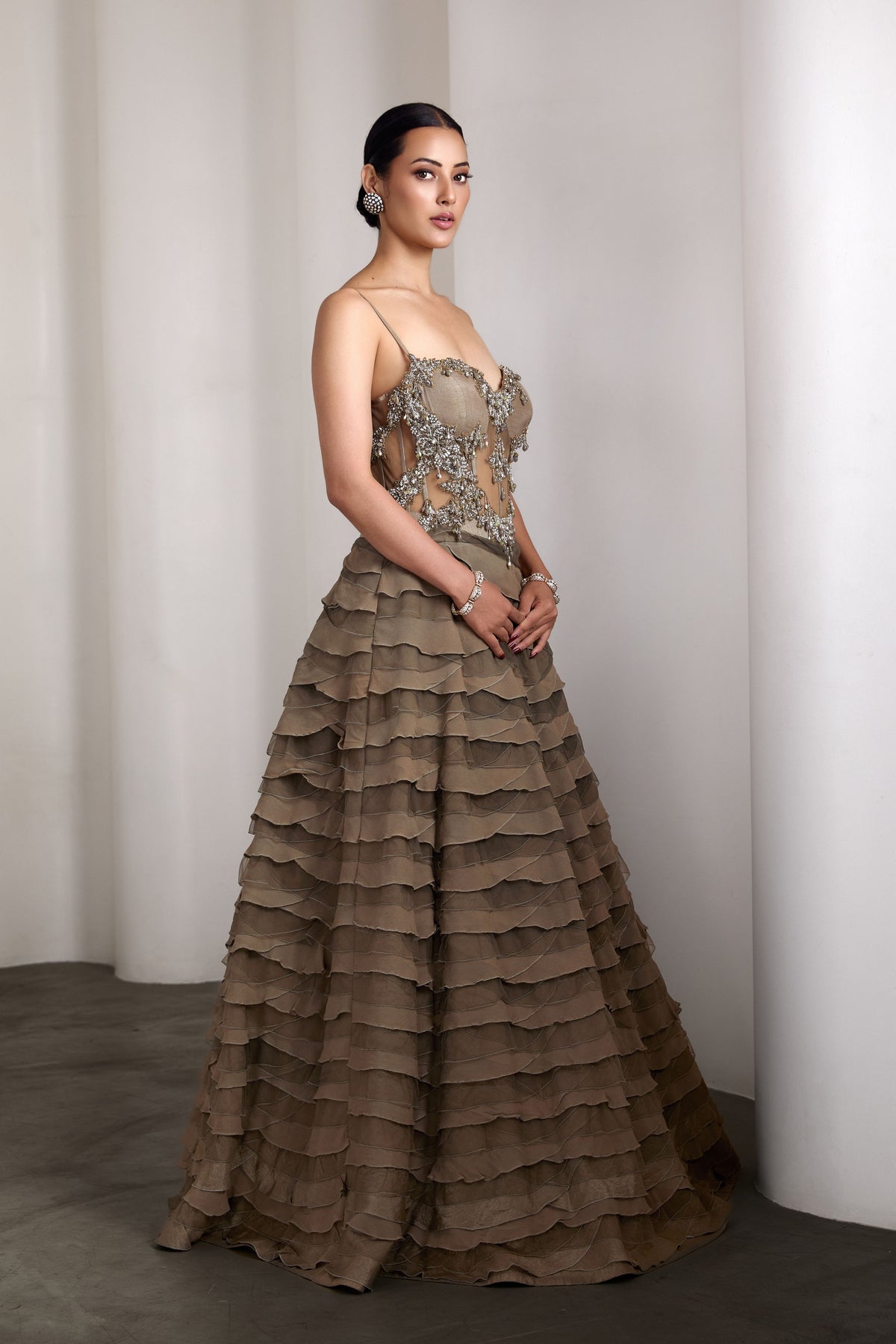 Olive Corset Fit Gown
