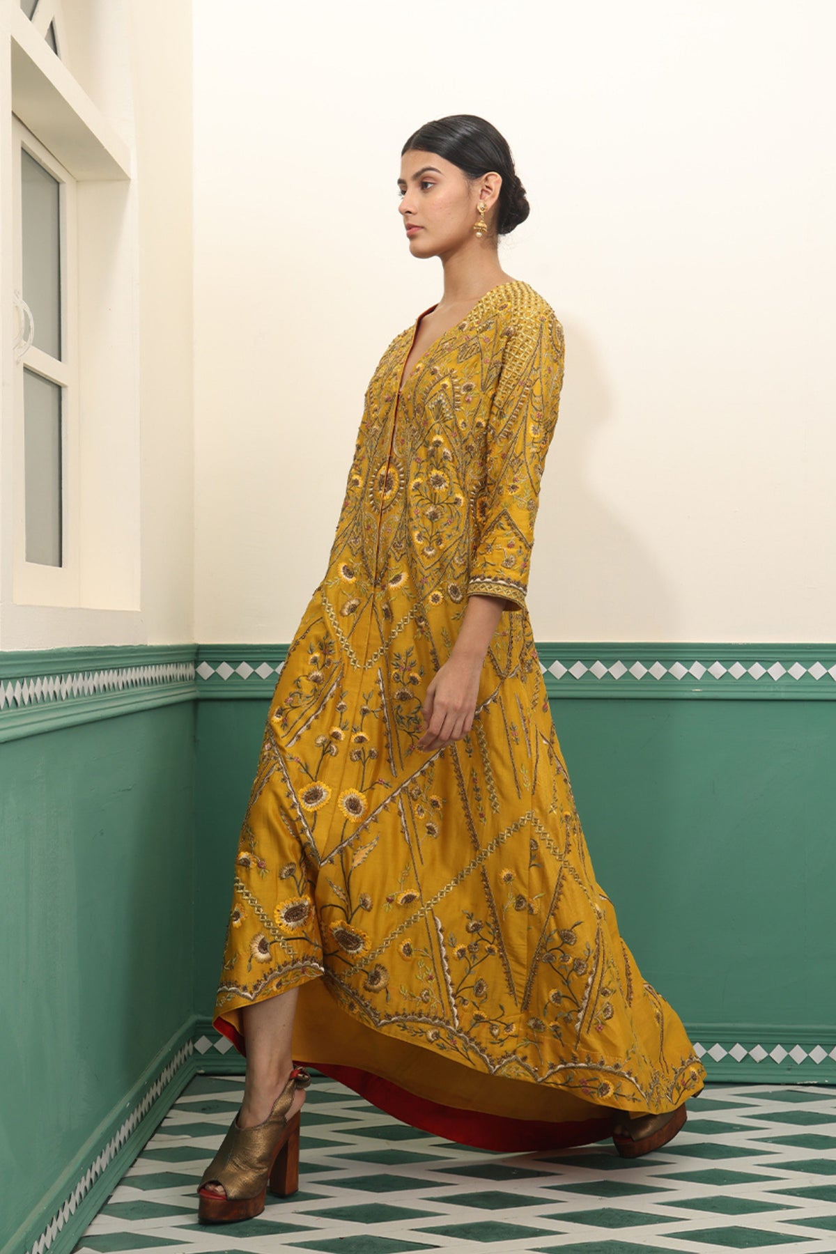 Mustard Anarkali