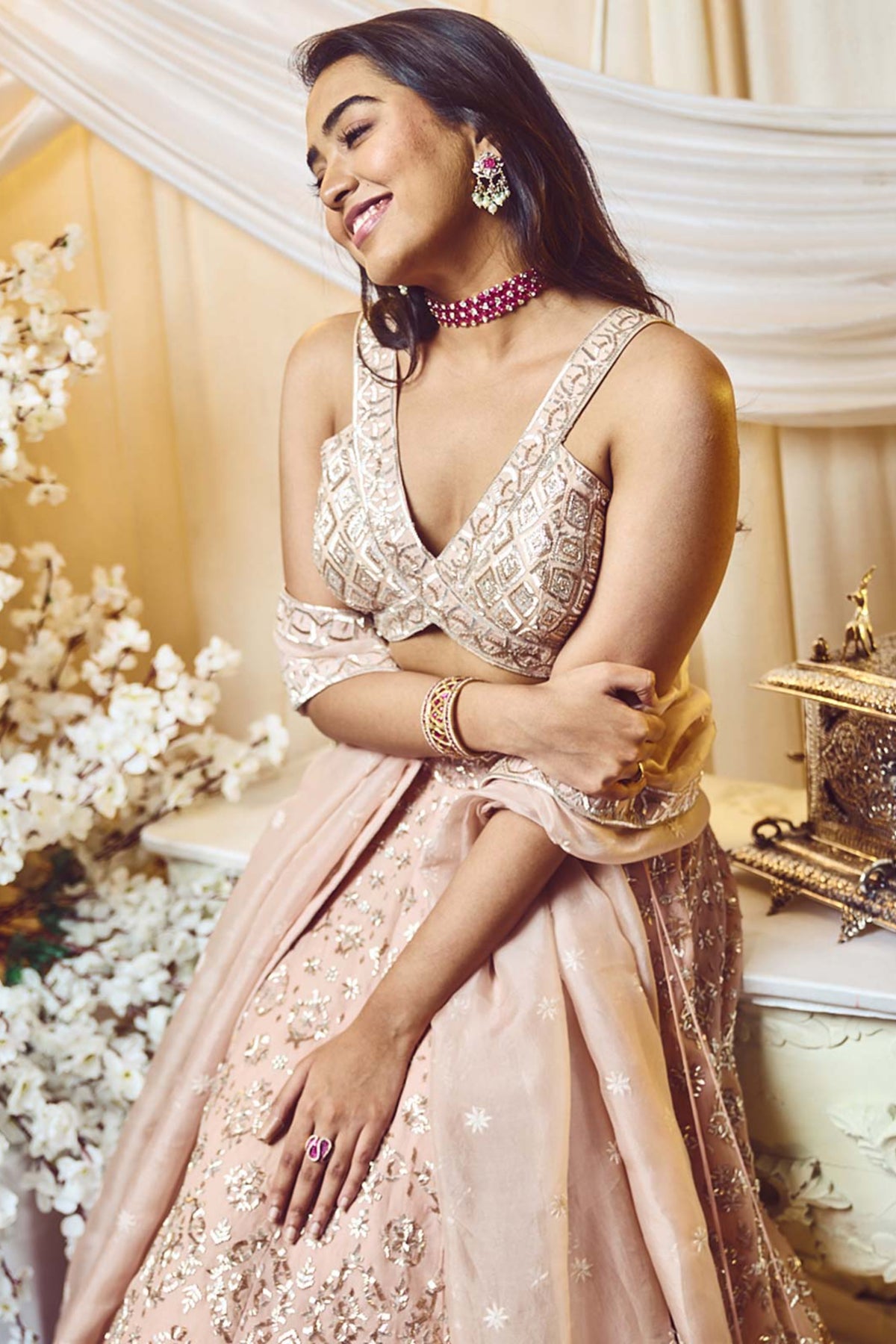 Primrose Pink Diamond Lehenga Set