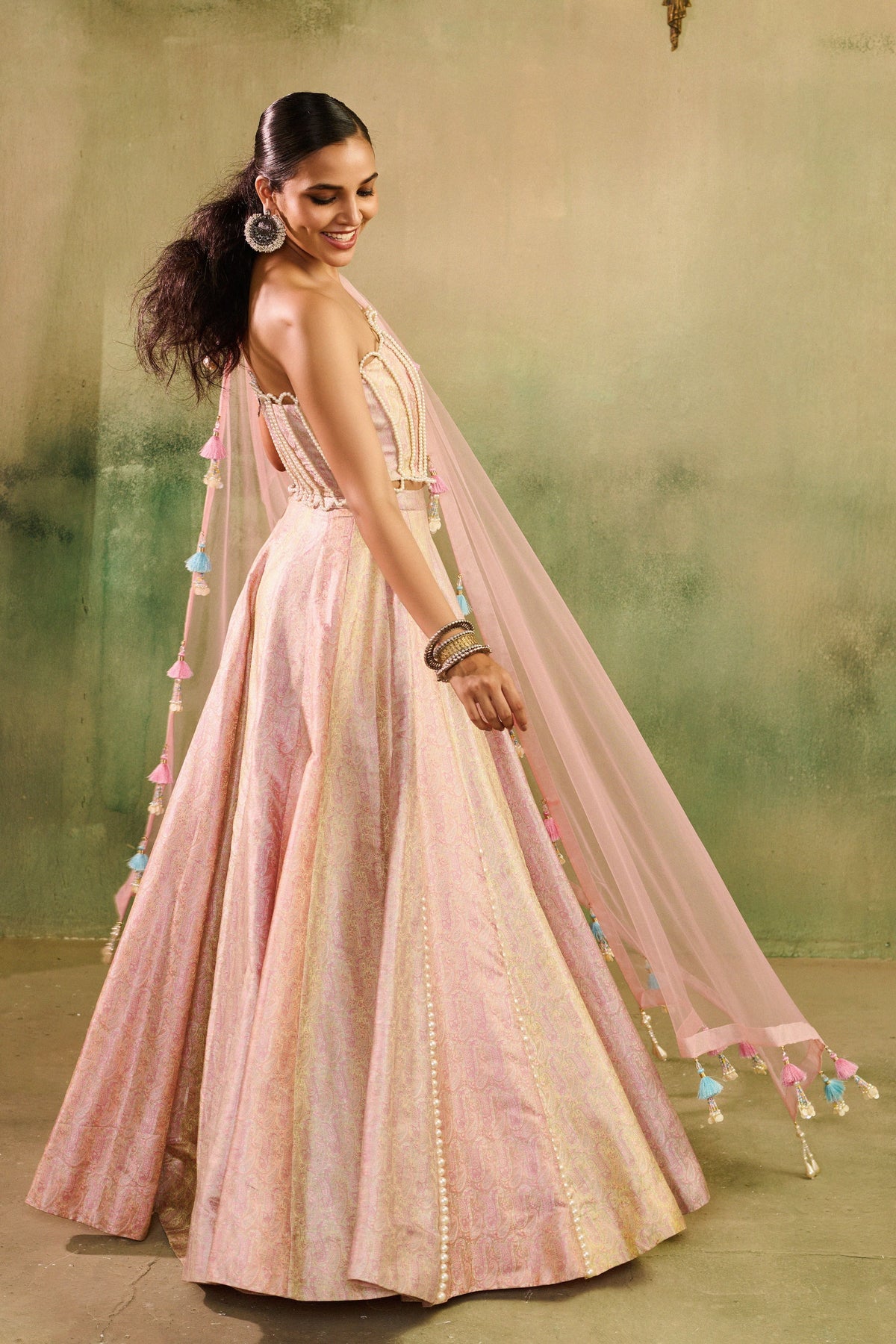 Rose Paisley Lehenga Set