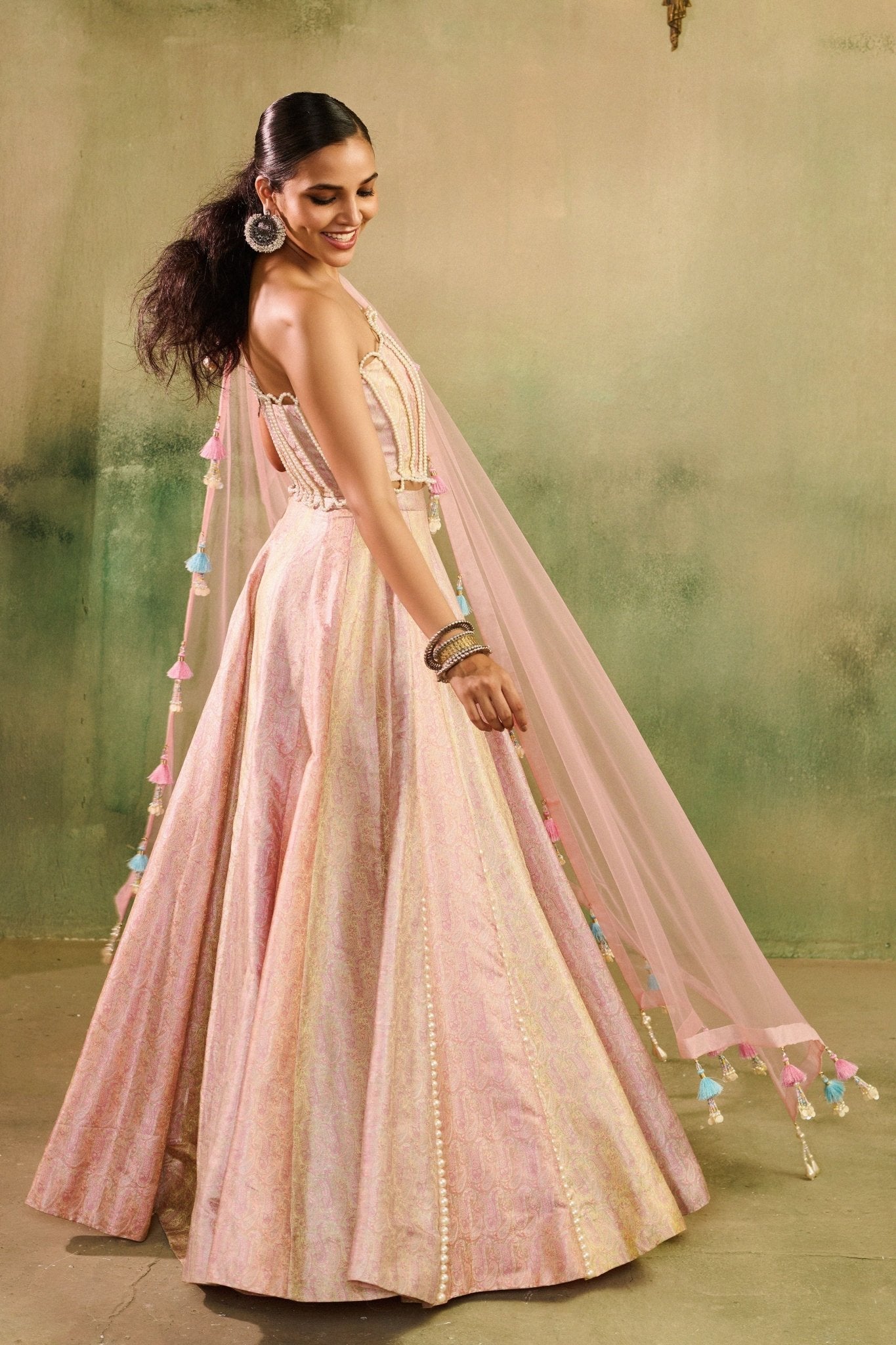 Rose Paisley Lehenga Set - Reeti Arneja - Elahe