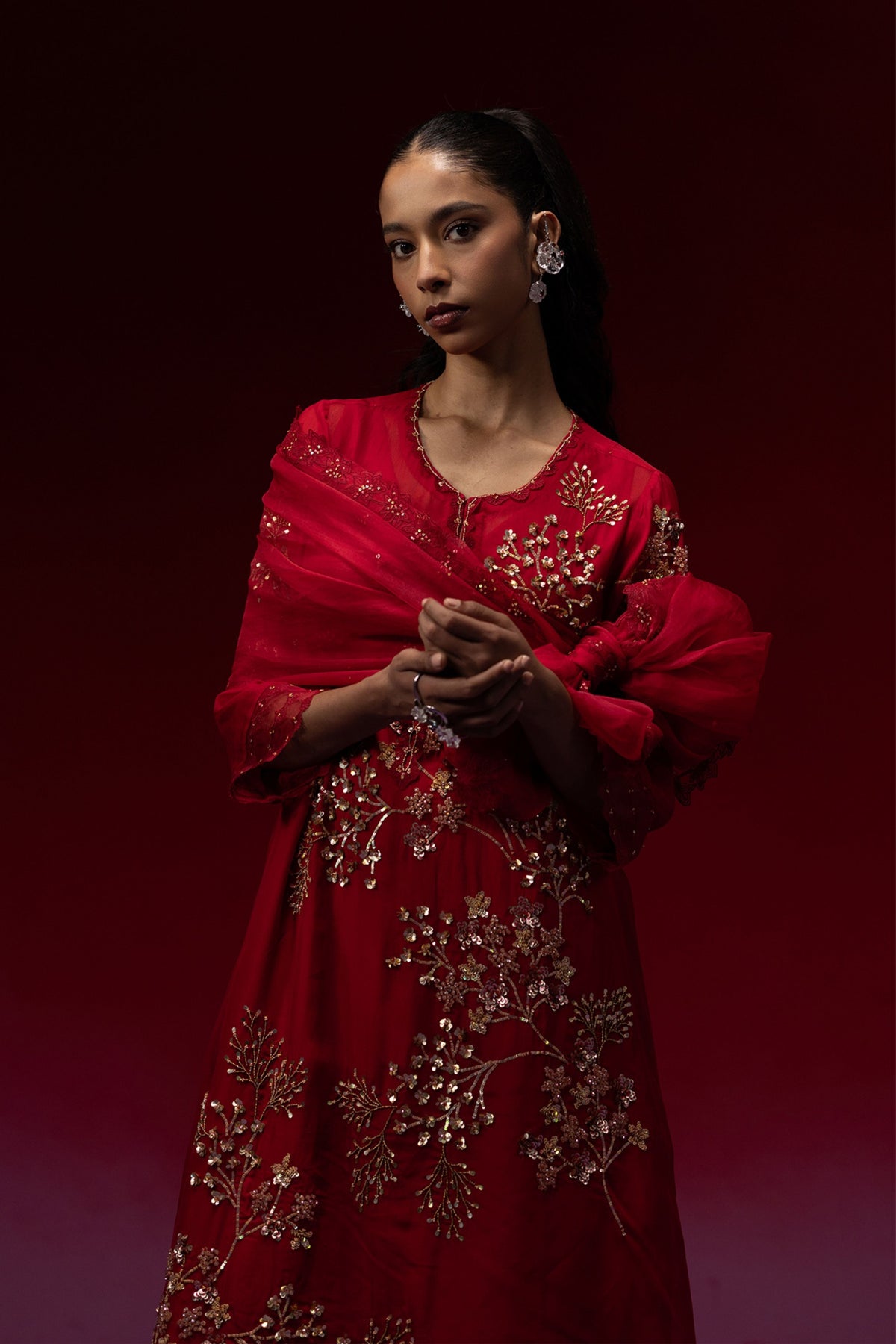 Ruby Elegant Hand Embroidery Kurta Set