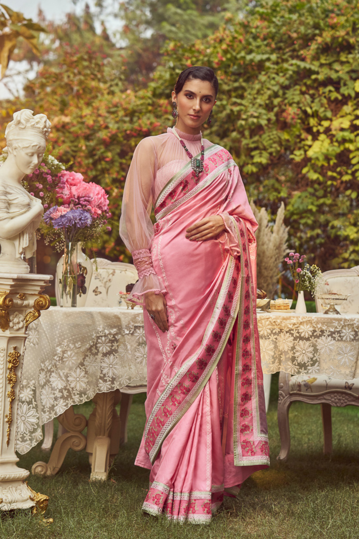 Pink Meenakari Zari Handloom Sari