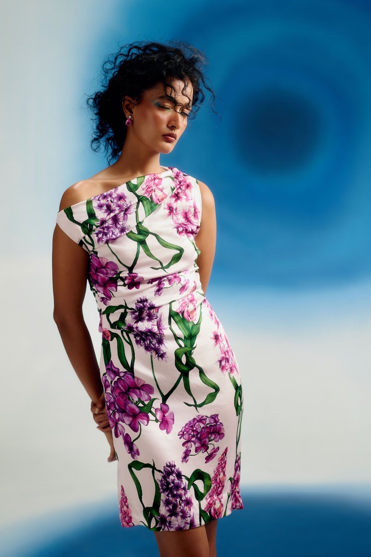 Off Shoulder Satin Dress