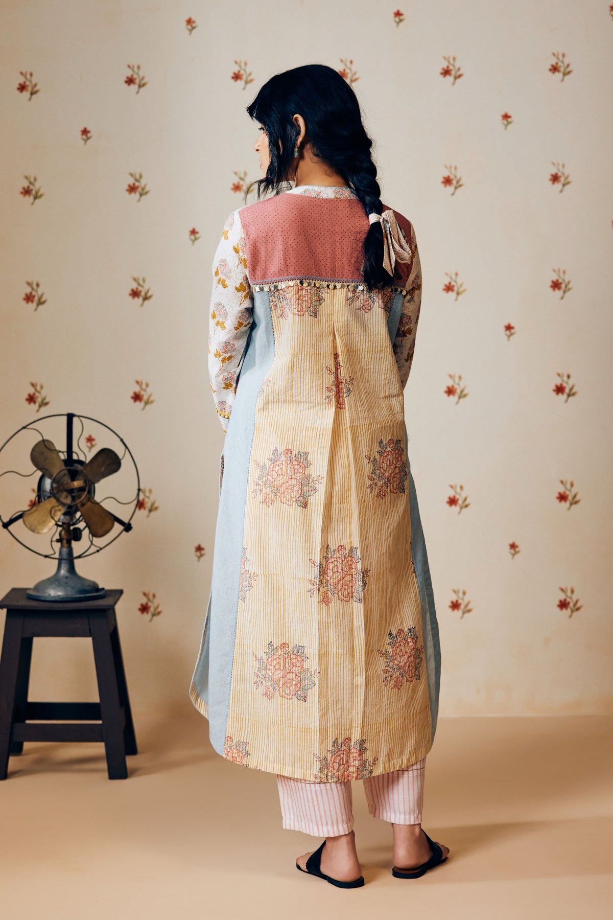Off-white Block Printed Kurta Set
