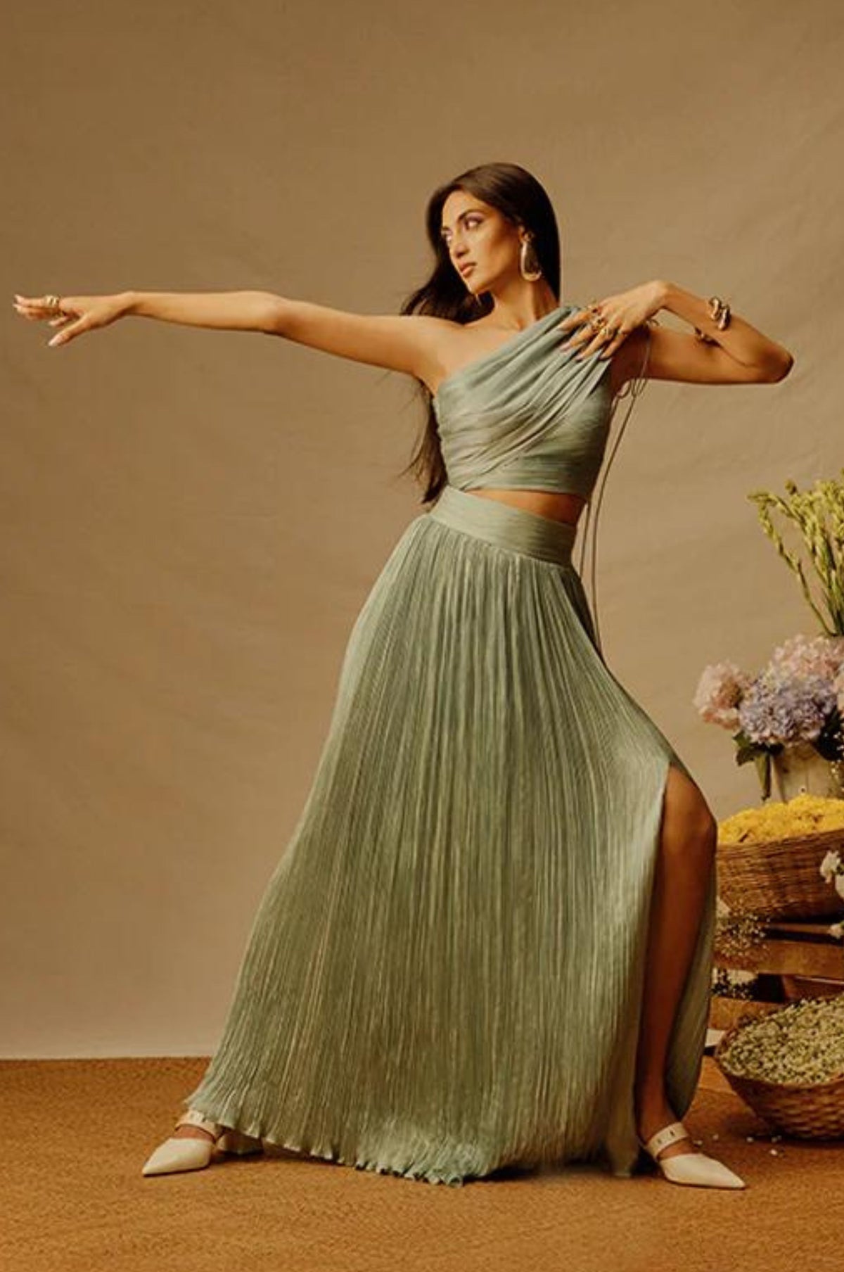 Mia Blue Ruched Skirt