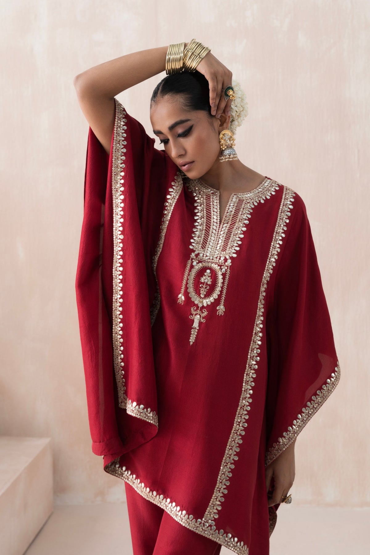 Maroon Kaftan Set