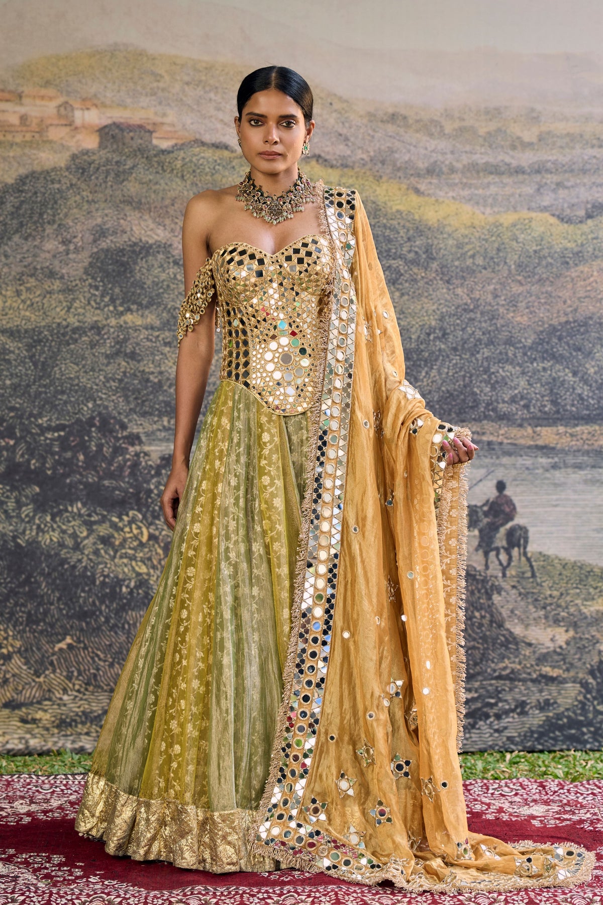 Hiranya Mirror Lehenga Set