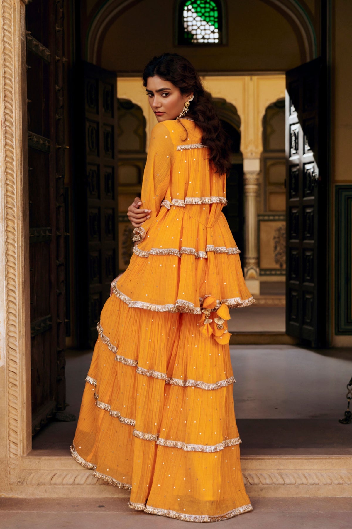 Saffron Sharara Set
