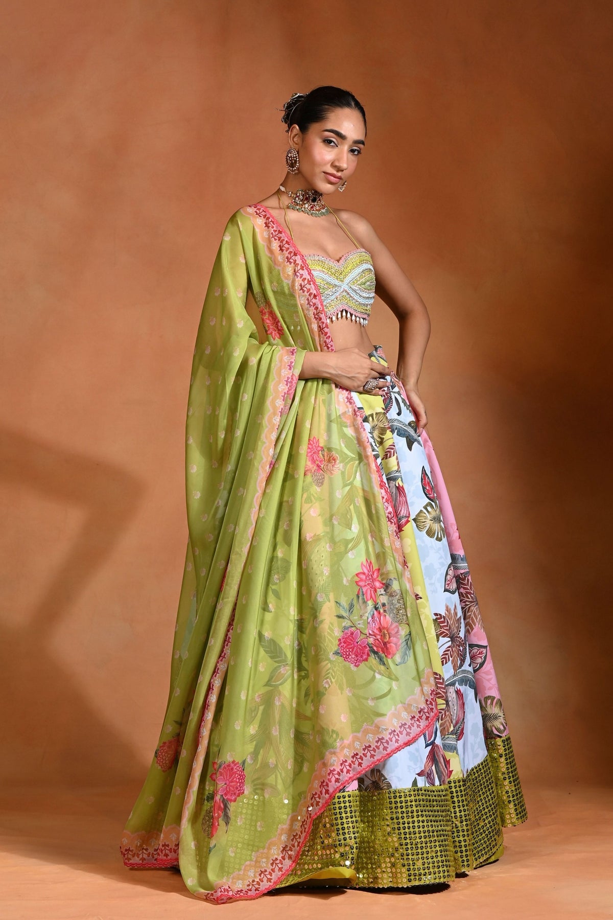Brat Mosaiq Lehenga Set