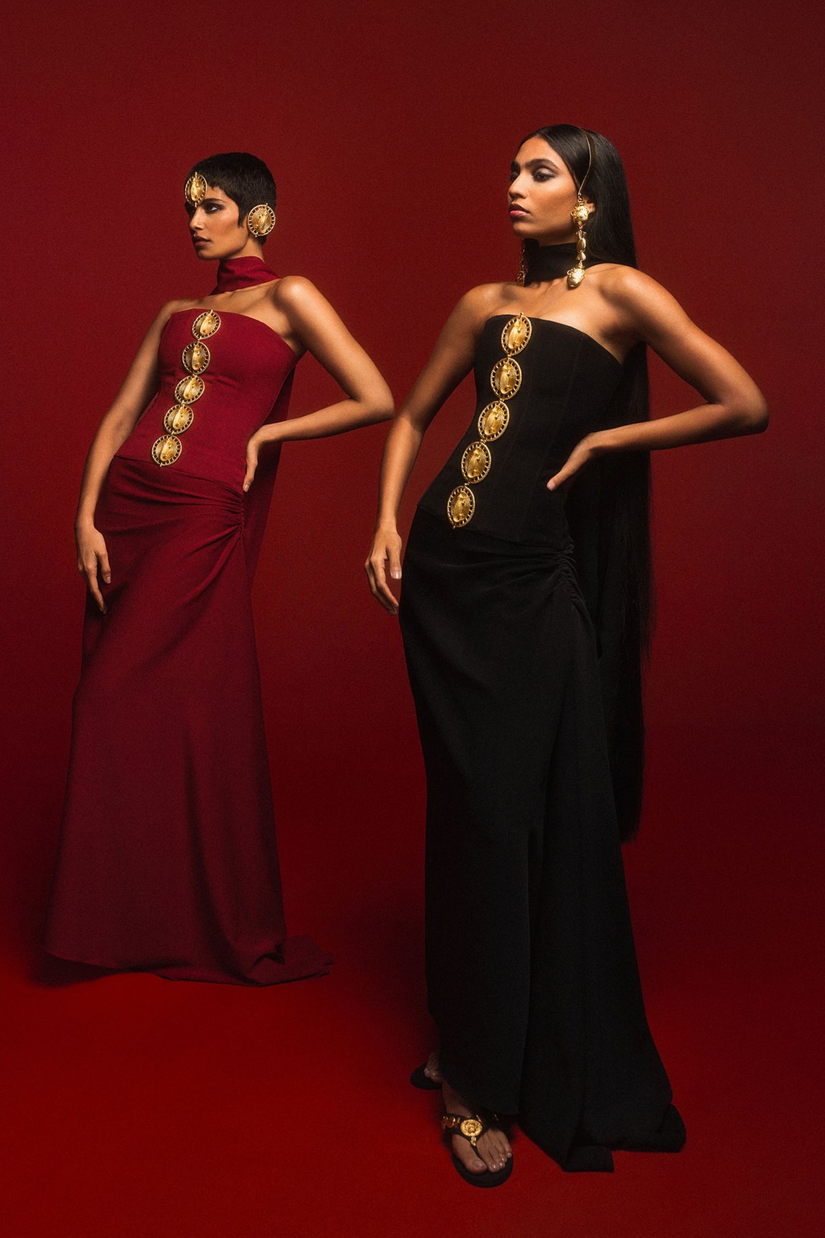 The Ghana Gator Corset Set in Red