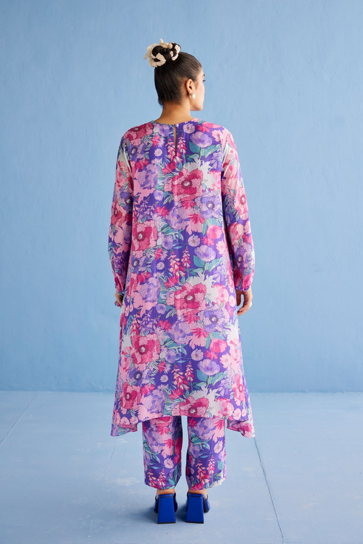 Purple A Line Kurta Set