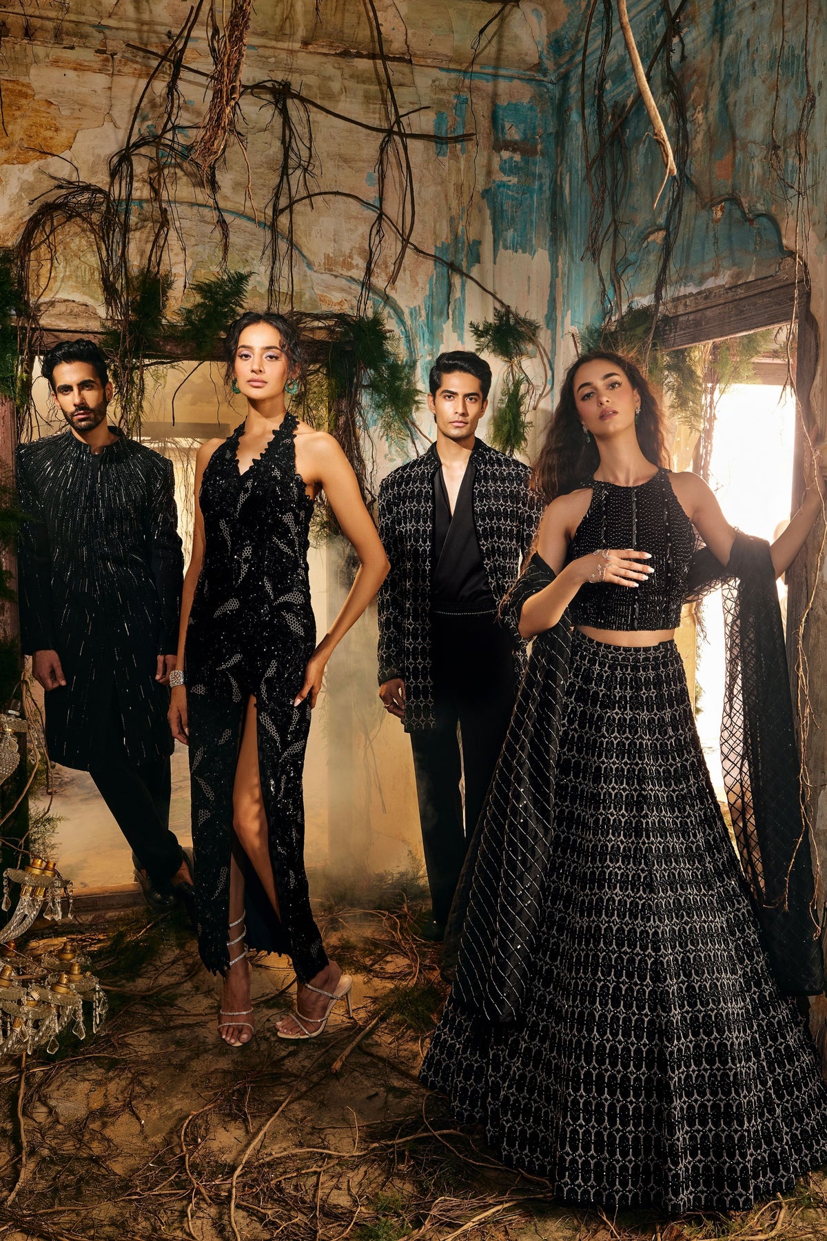Noir Mosaic Lehenga Set