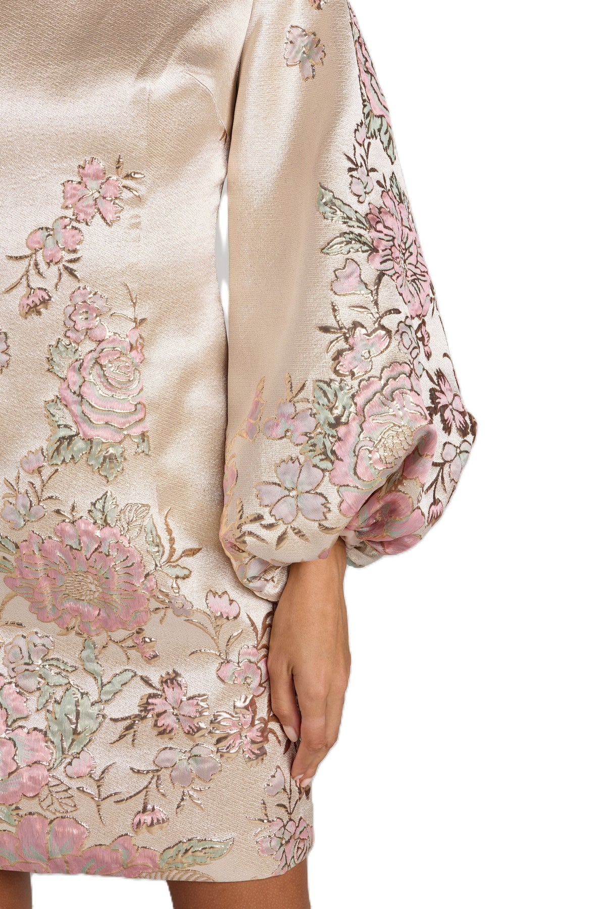 Ivory Brocade Mini Dress