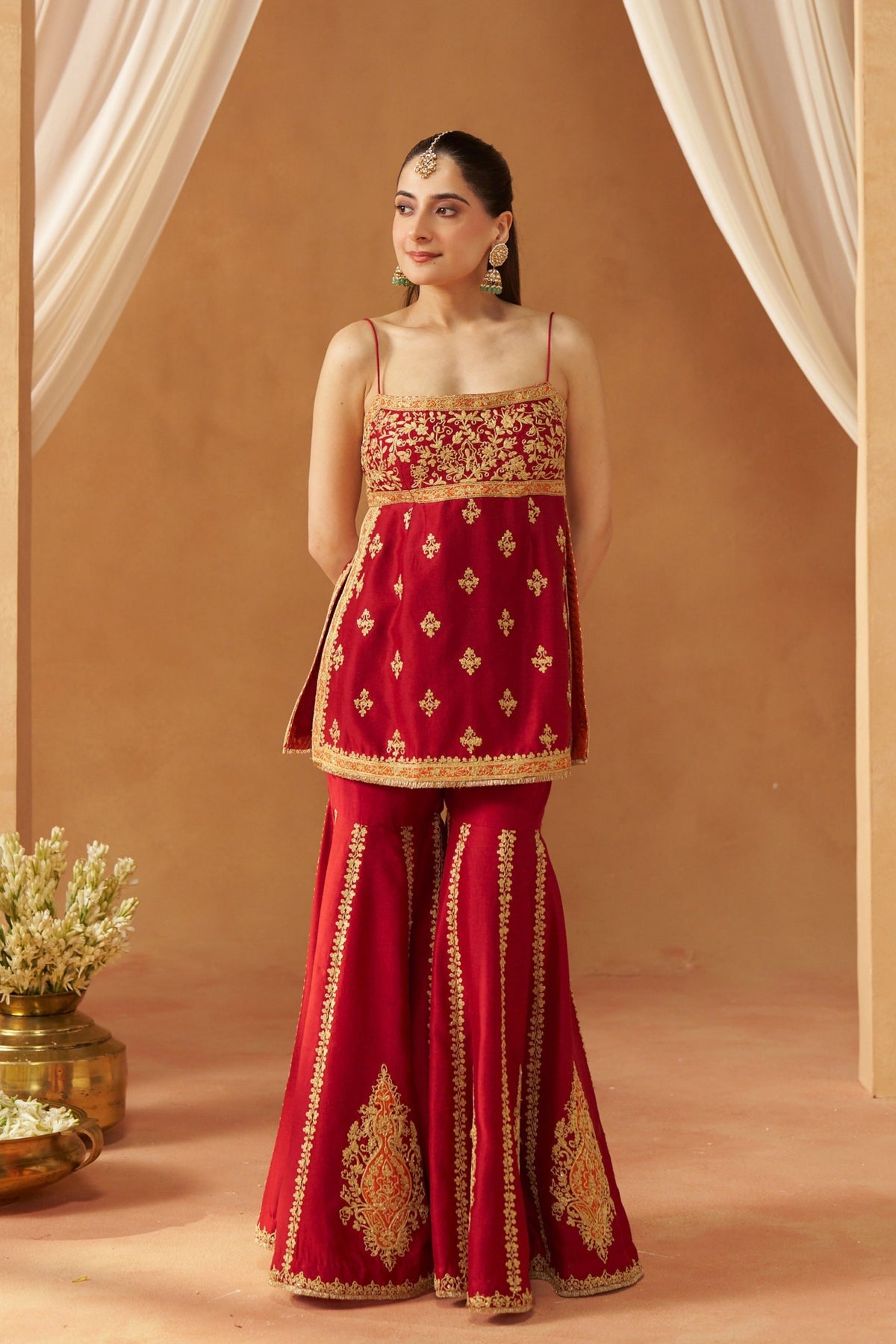 Najma Deep Red Kurta Set