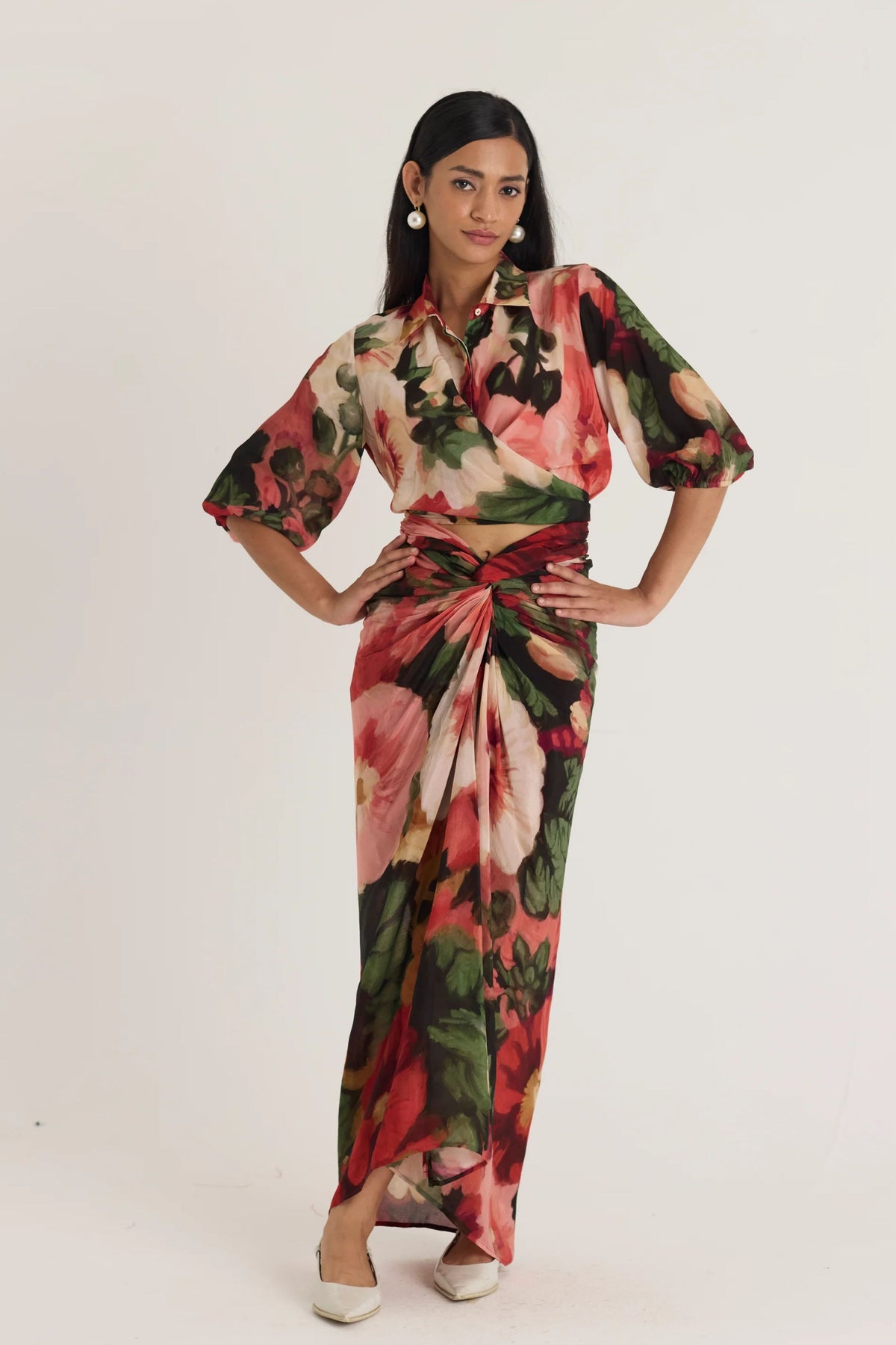 Scarlett Tie-up Top &amp; Skirt Set