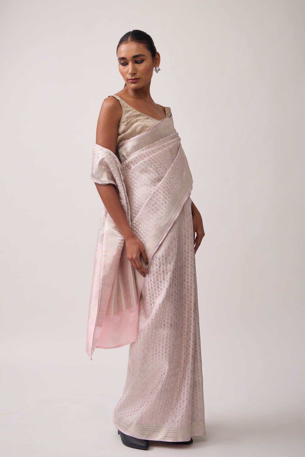 Pink Mashru Satin Saree