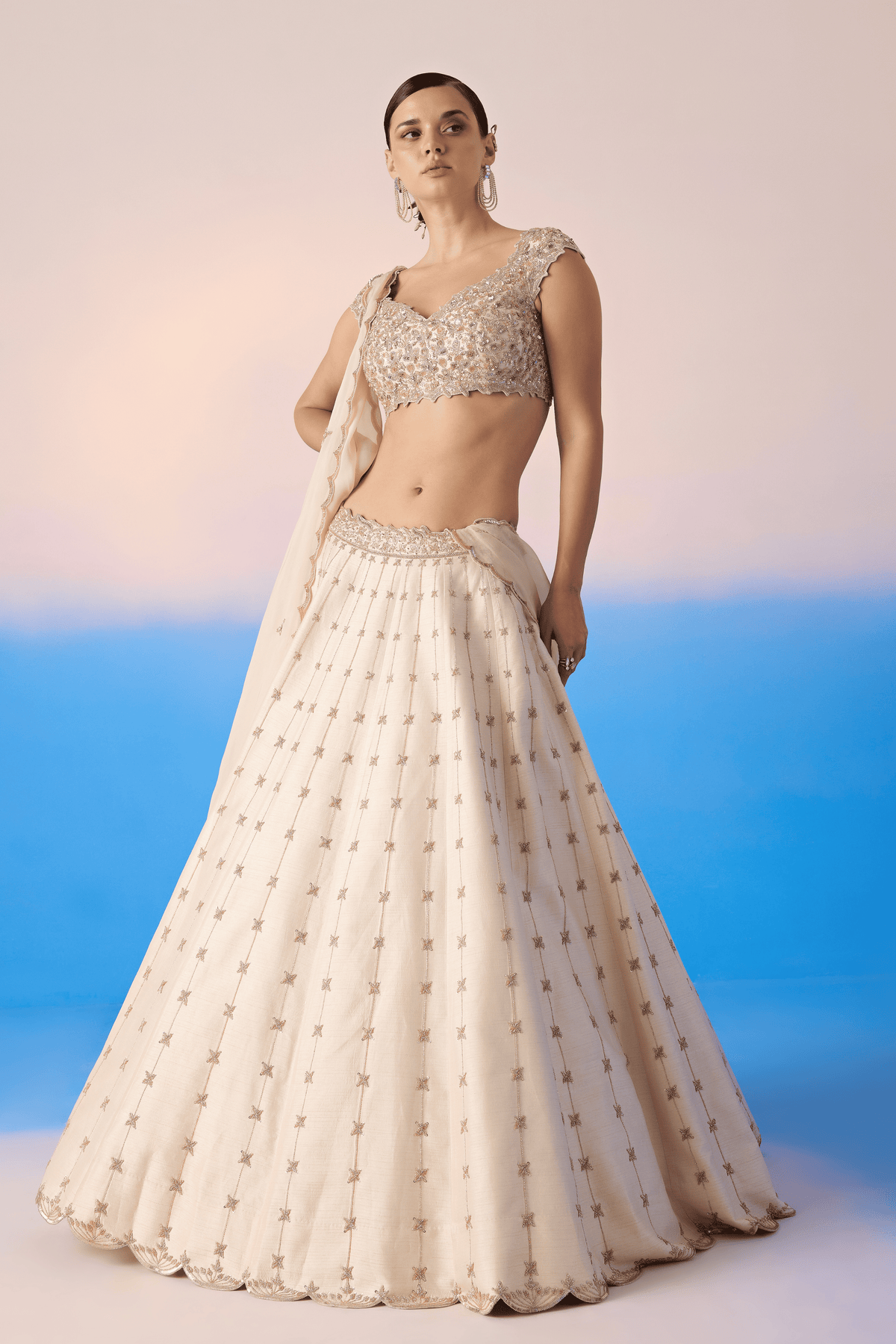 Beige Lehenga Set
