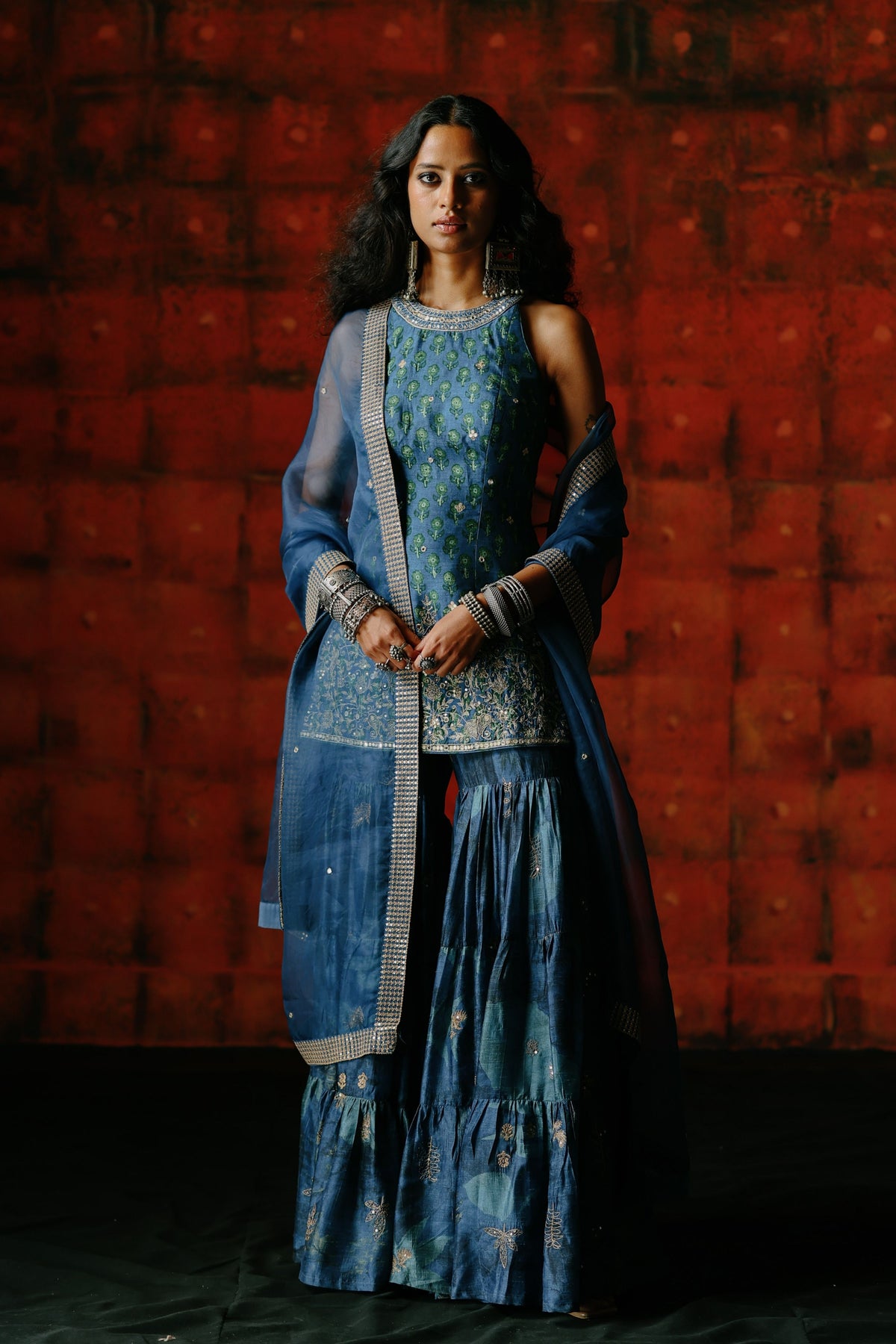 Indigo Sharara Set