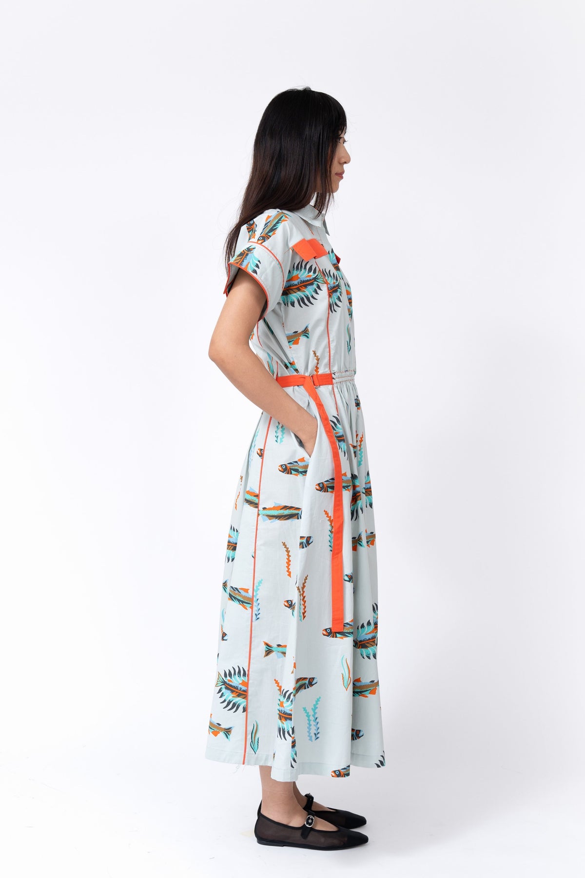 Scale Fish Print Tong Dress