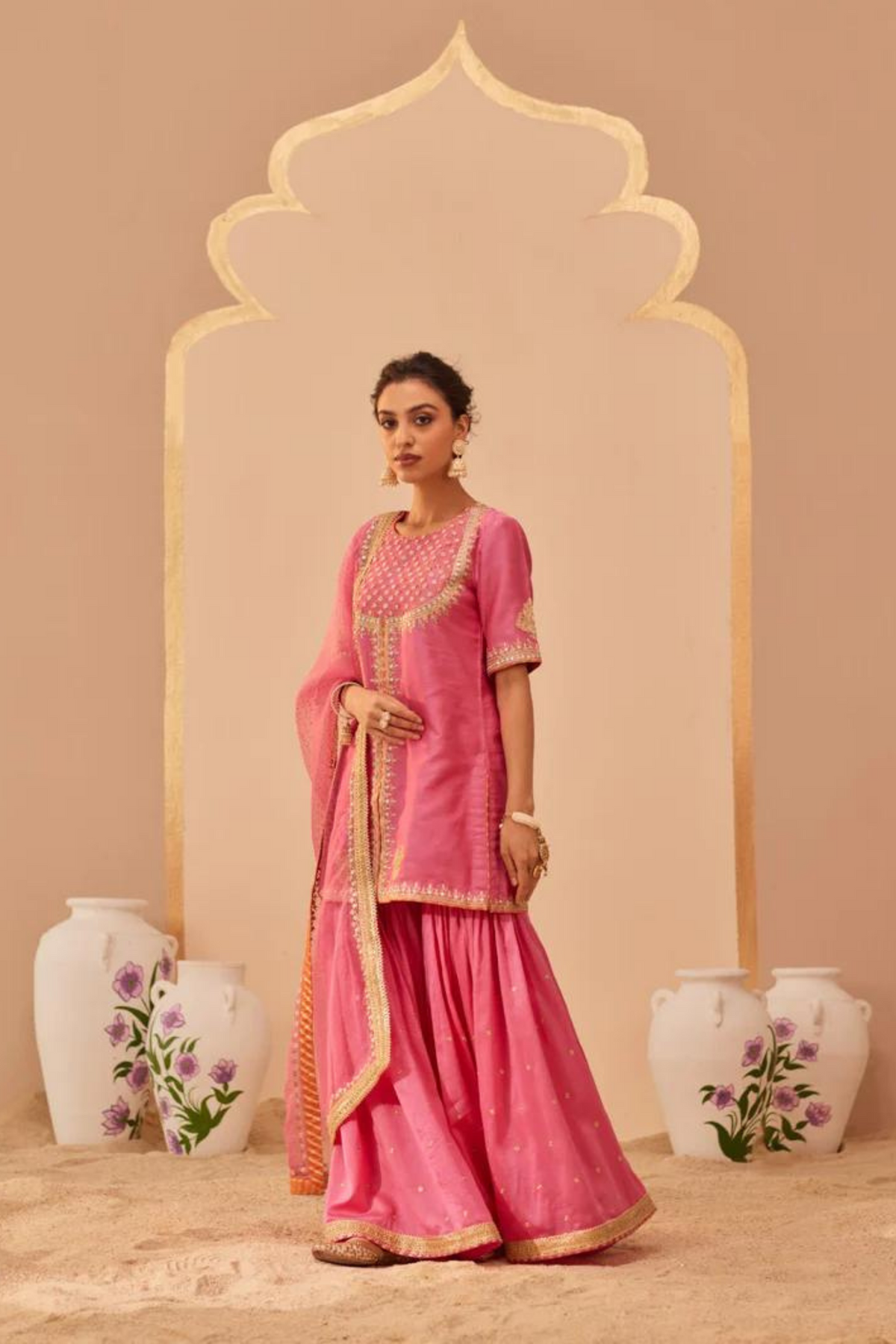 Suhair Pink Sharara Set