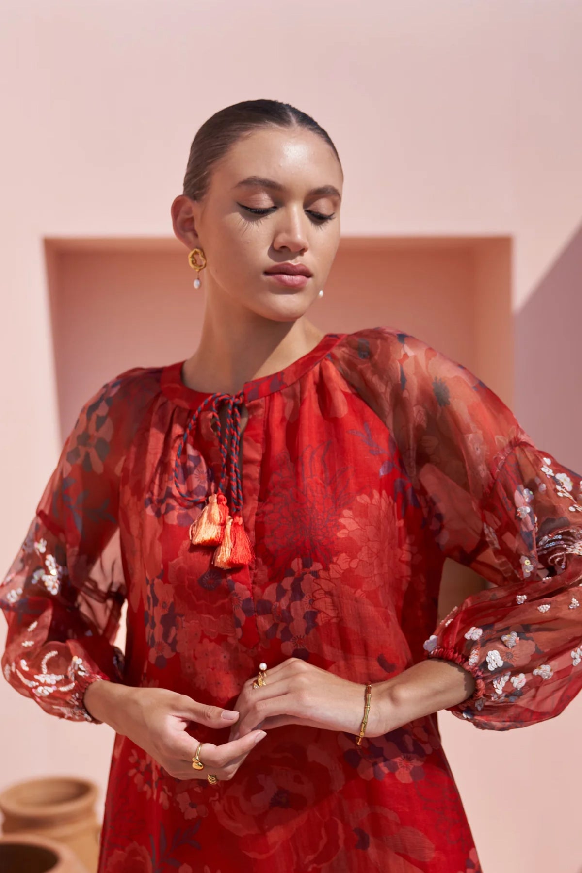 Brown Moroccan Organza Zar Dress