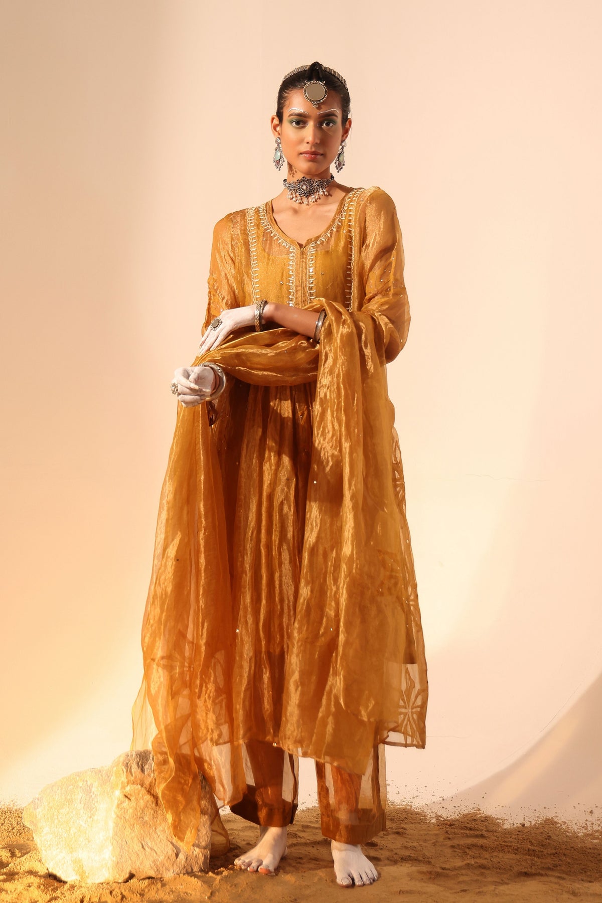 Mustard Kurta Set