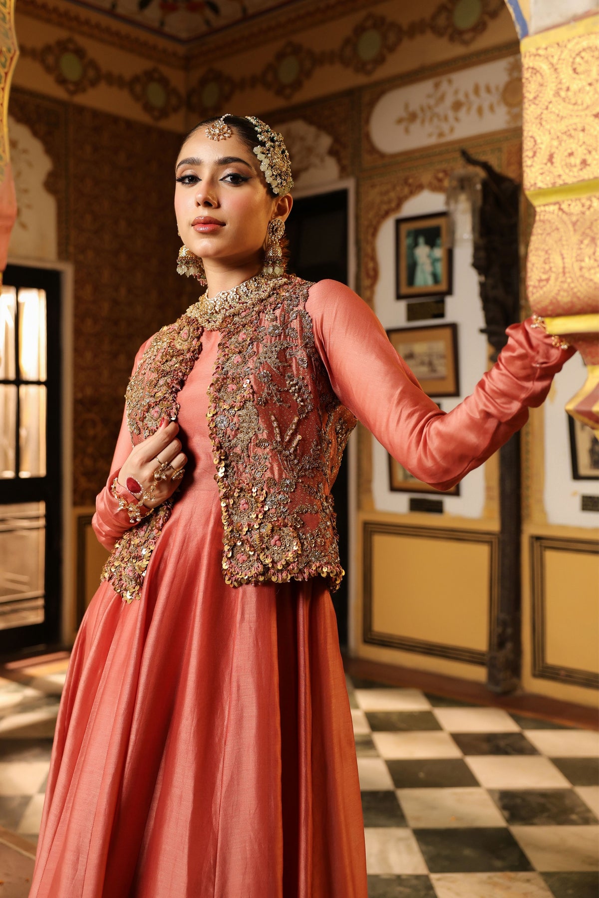 Ahista Rose Jacket Kalidaar Set