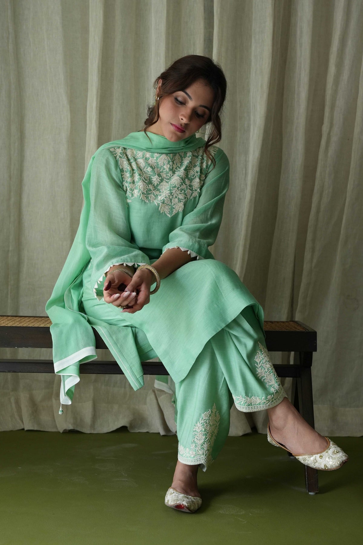 Pista Green Kurta Set