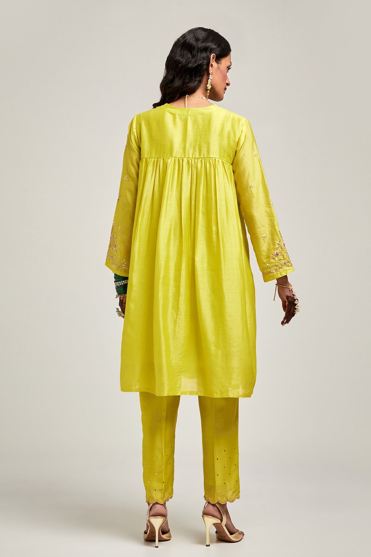 Lime Short Kurta Set