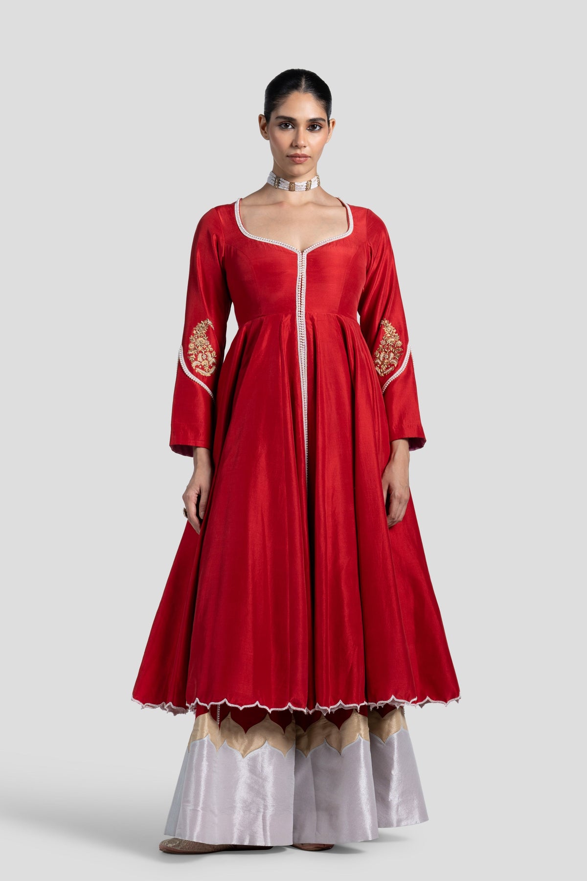 Surkh Anarkali Set