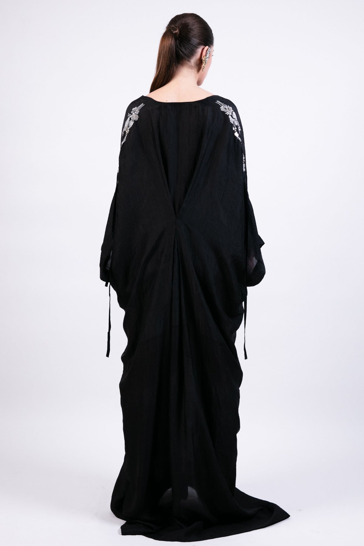 Coin Embroidery Black Kaftan