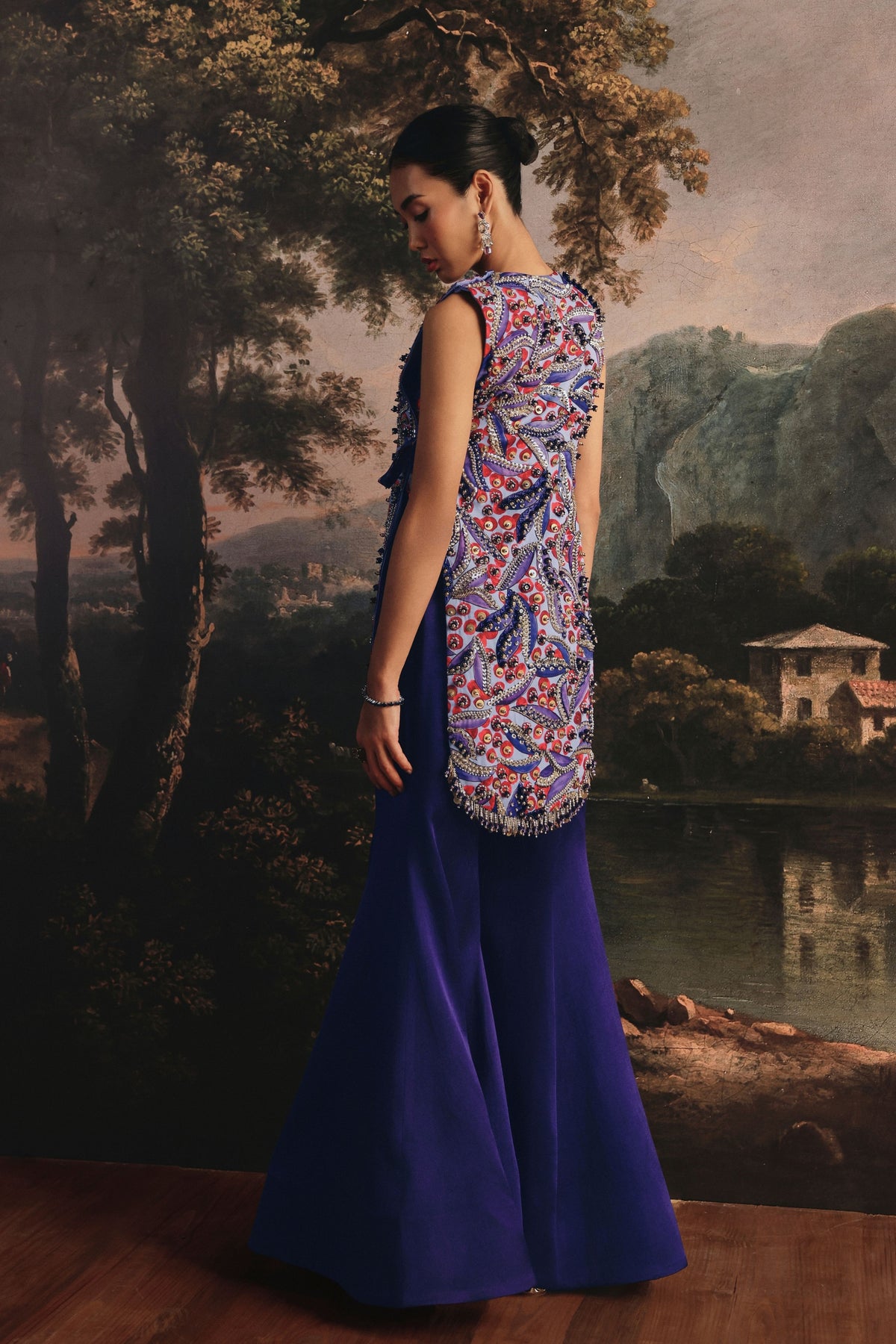 Blue Sharara With Jacket